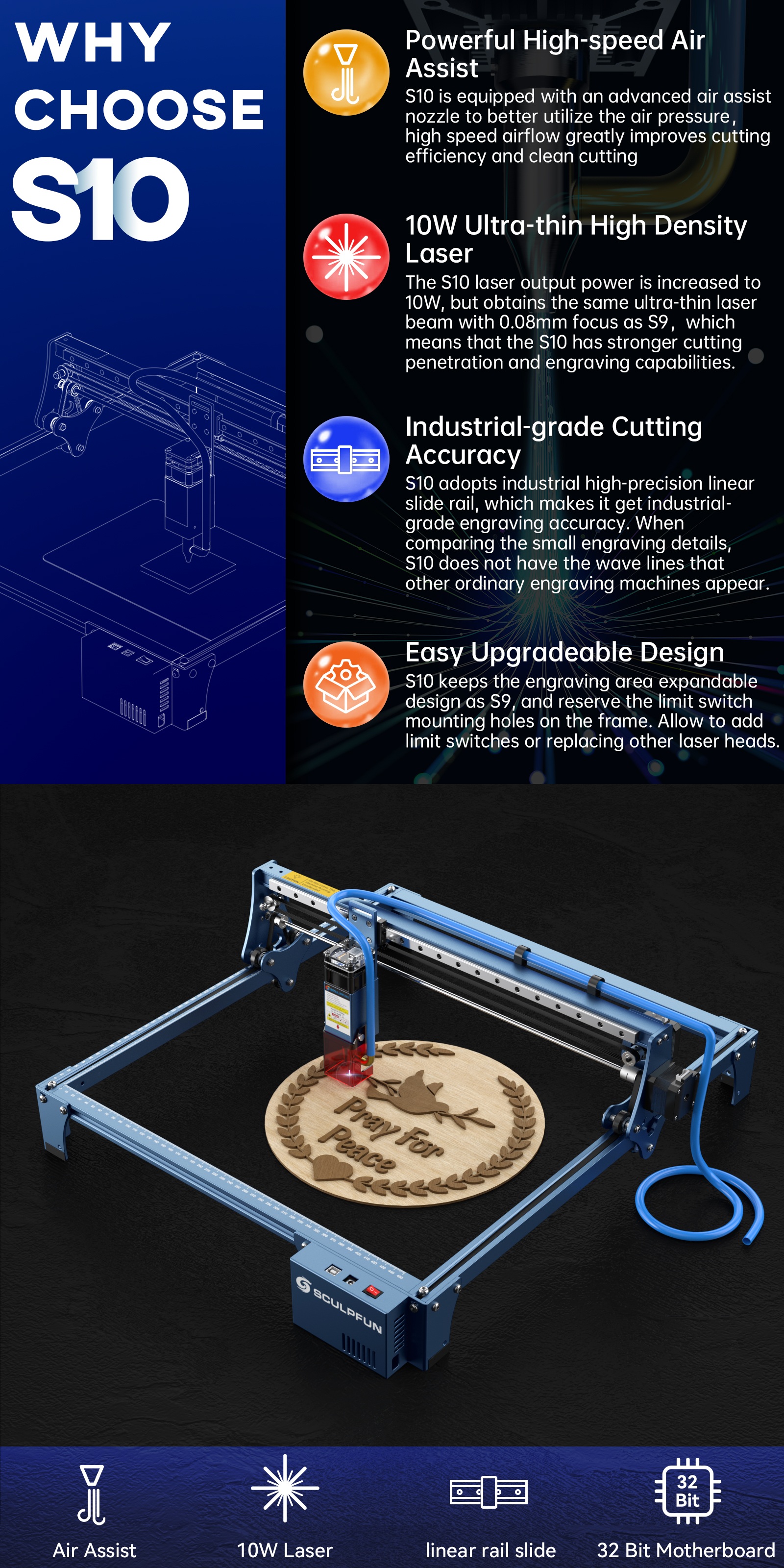 SCULPFUN-S10-10W-Lasermaschine-Lasergravierer-Cutter-008mm-Hohe-Praumlzision-Luftunterstuumltzung-32-1955092-1